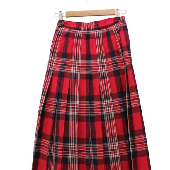 Vintage Pendleton Wool Pleated Midi Skirt Size 6 Plaid Preppy Academia 80s Retro - Picture 5 of 9